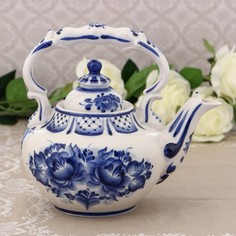 Чайник «Вдохновение», H = 21 см, гжель No Brand