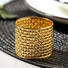 Кольцо для салфетки «Гризоль», 3,5x3,5x4 см, цвет золотой No Brand