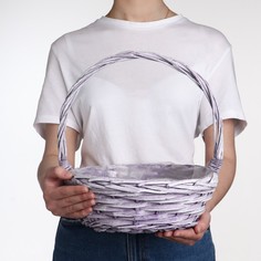 Корзина плетёная, 32x13x36 см, сиреневый No Brand