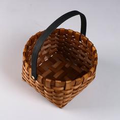 Корзина плетеная, секвойя, D21,5хH12/25 см, коричневый No Brand