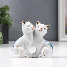 Сувенир "2 котёнка в цветочек" 7х8 см No Brand