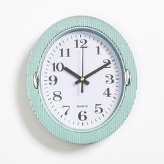 Часы настенные, серия: Классика, "Бенедатта", 19 х 22 см, бирюзовые No Brand