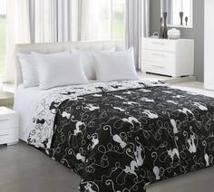 Покрывало Котофей 1 Черн. из перкали 140х210 стеганое Текс Дизайн