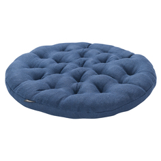 Подушка на стул круглая из стираного льна синего цвета из коллекции essential, 40х40x4 см Tkano