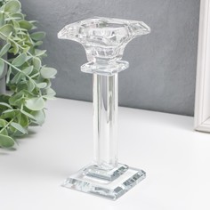 Подсвечник стекло на1 свечу "Ампир" на ножке d=2,5 и 4 см 6,5х6,5х16,5 см No Brand