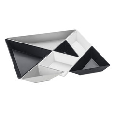 Менажница tangram ready, черно-бело-серая Koziol