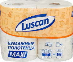 Полотенца бумажные LUSCAN Maxi 2 слоя, с тиснением, 2 рулона в упаковке
