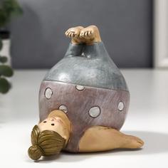 Сувенир полистоун Пышечка - упражение берёзка 10,5х11х11,5 см No Brand