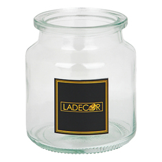LADECOR Ваза стеклянная прозрачная с ручкой, 11,5см