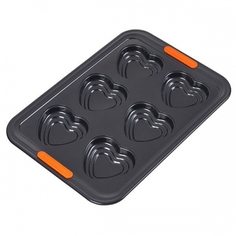 Форма для выпечки TIERED HEART на 6 шт., 38,7х26,9 см, антиприг. покрытие Le Creuset