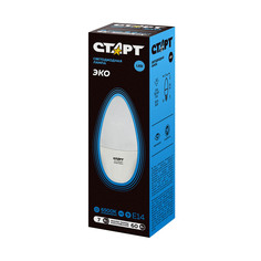 ЛАМПА СВЕТОДИОДНАЯ "СТАРТ ЭКО" СВЕЧА 7W 6500 К E14, БЕЛЫЙ ХОЛ. СВЕТ Start