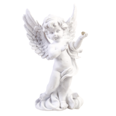 Сувенир полистоун "Белоснежный ангел в тоге с шариком из страз" 25,5х14,5х8,5 см No Brand