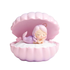 Сувенир полистоун свет "Спящая русалочка в ракушке" сиренево-розовый 13х12х10 см No Brand