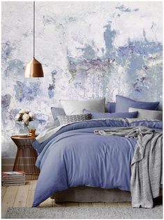 5206/51 КПБ евро "Актуал" н(2)50*70 сатин гладкокр.ГАВАНЬ (синий/серый) Mona Liza