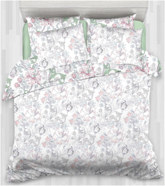 5048/0043-1 КПБ 1,5сп Premium MORRISA "Jane" pearl rose сатин н(2) 50*70 Mona Liza