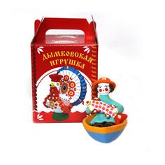 Фигурка "Мужик в лодке с рыбой" Дымковская игрушка