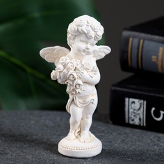 Фигура "Ангелочек с букетом" позолота, 10х4х4см Хорошие сувениры