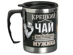 Термокружка Командор Крепкий чай настоящего мужика 400ml 3471836