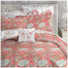 5044/0044 КПБ 2сп Premium MORRISA "Isolde" dark coral сатин н(2) 50*70, н(2) 70*70 Mona Liza