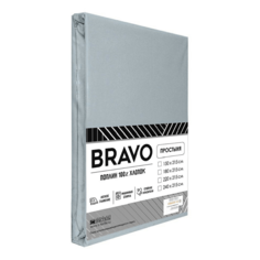 Простыня Bravo 150 х 215 см поплин серая