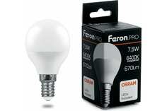 Лампочка светодиодная Feron LB-1407, 38073, 7,5W, E14 (комплект 10 шт.)
