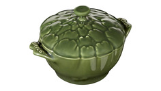 Кокот Staub "Артишок" 0,5л, d12,5см, керамика, тёмно-зелёный