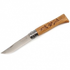 Нож Opinel серии Tradition Animalia №08, клинок 8,5см, нерж.сталь, рукоять-дуб, новый рис.
