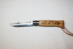 Нож Opinel серии Tradition Animalia №08, клинок 8,5см, нерж.сталь, рукоять-бук, рис.-гора,