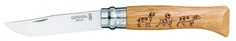 Нож Opinel серии Tradition Animalia №08, клинок 8,5см, нерж.сталь, рукоять-дуб, рис.-собак
