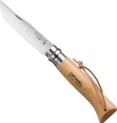 Нож Opinel серии Tradition №08, клинок 8,5см, нерж.сталь, рукоять-бук, темляк