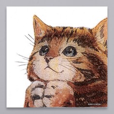Салфетки бумажные однослойные «Котёнок», 24x24 см, набор 20 штук No Brand