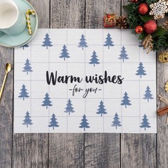 Новогодняя салфетка на стол Warm wishes, 40х29 см No Brand