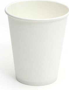 Стакан одноразовый Комус бумажный 1 слой d 80 мм 200/250 мл белый 8OZ, 50 шт.