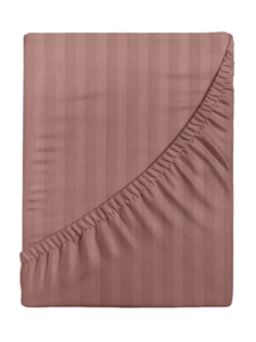 Простыня Verossa Stripe на резинке 140x200 см хлопок перламутровая
