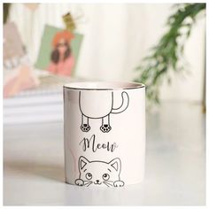 Керамический органайзер Meow, розовый, 8 х 9,5 см No Brand