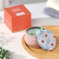 Ароматическая свеча из соевого воска с сухоцветом Голубые ветряные колокольчики Sima Land