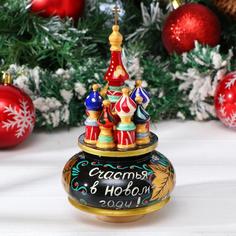 Сувенир музыкальный "Храм. Новый год", 19х15,5 см No Brand