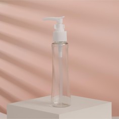 Бутылочка для хранения, с дозатором, 100 мл, цвет прозрачный/белый Onlitop
