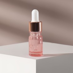 Бутылочка стеклянная для хранения, с пипеткой, 5 мл, цвет розовый/розовое золото Onlitop