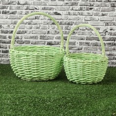 Набор корзин, 2 шт, 24x13x26 см, 19x11x22 см, ива No Brand