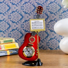 Часы настольные "Гитара с пюпитром", 19 х 8 см, d-3 см No Brand