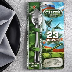 Ложка с гравировкой именная с 23 Февраля "Сергей" Семейные традиции