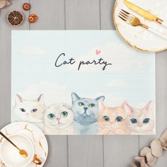 Салфетка на стол Доляна "Cat party" ПВx 40x29см