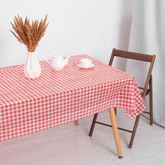 Скатерть для дачи Клеточка цв. красный 137*274 см No Brand