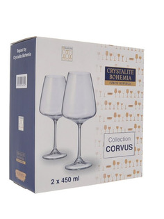 Бокалы для вина Crystalite Bohemia Corvus naomi 2 шт 450 мл