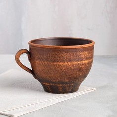 Кружка "Чайная", гладкая, красная глина, 0.6 л