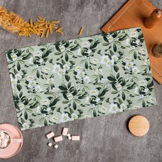 Полотенце Доляна Apple flowers 35х60 см, 100% хл, рогожка 164 г/м2