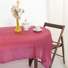 Скатерть для дачи Хозяюшка Радуга, цвет бордо 137x274 см No Brand