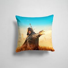 Подушка декоративная 45х45см Геймерам The Witcher Ведьмак Игни 365home