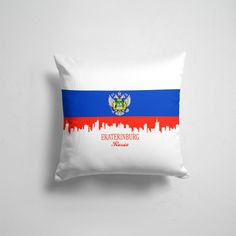 Подушка декоративная 45х45см Свердловская область Флаг РФ с гербом Екатеринбурга 365home